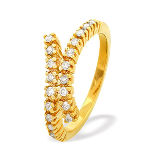 9K Gold Diamond Claw Set Twist Ring (0.30ct)