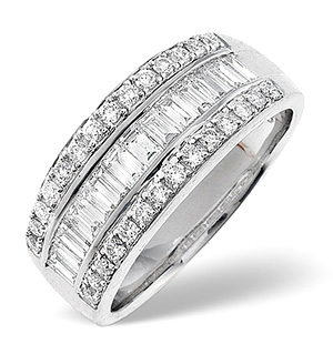 18K White Gold Diamond Ring 1.00ct H/si