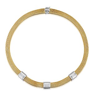 Gold Vermeil Diamond Detail Necklace - UP3225