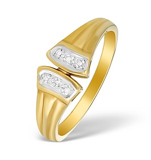 9K Gold Diamond Pave Design Ring - A3878