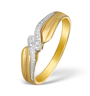 9K Gold Diamond Pave Design Ring - A3870