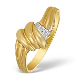 9K Gold Diamond Pave Design Ring - A3882