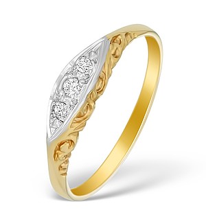 9K Gold Diamond Pave Design Ring - A3884