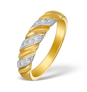 9K Gold Diamond Pave Design Ring - A3885