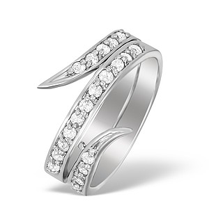 9K White Gold Fancy Diamond Set Ring - A4259