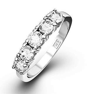 Chloe 18K White Gold 5 Stone Diamond Eternity Ring 1.50CT H/SI