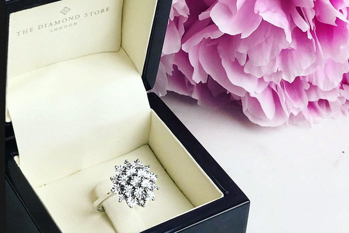 diamond ring in a luxury box