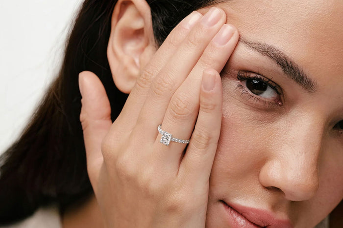 woman wearing engagement ring