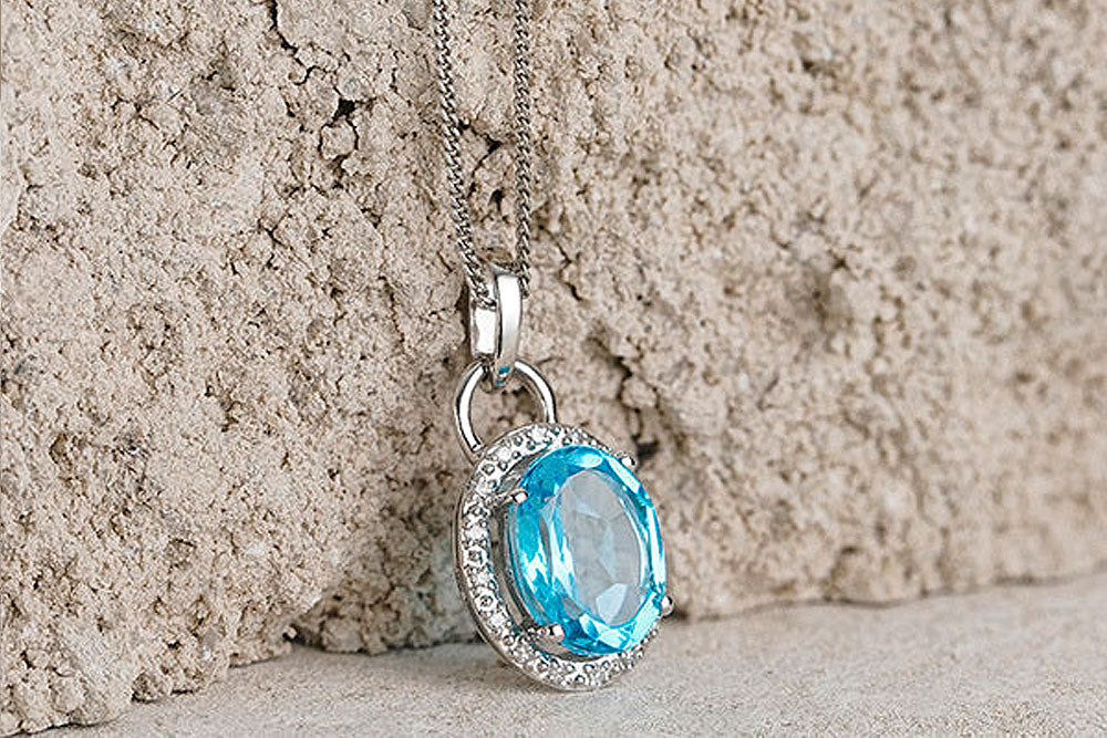 November’s Birthstone: Blue topaz pendant