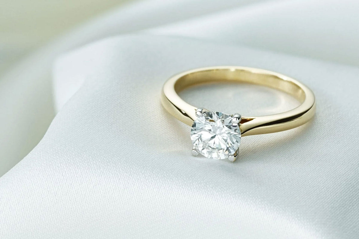 yellow gold solitaire diamond engagement ring