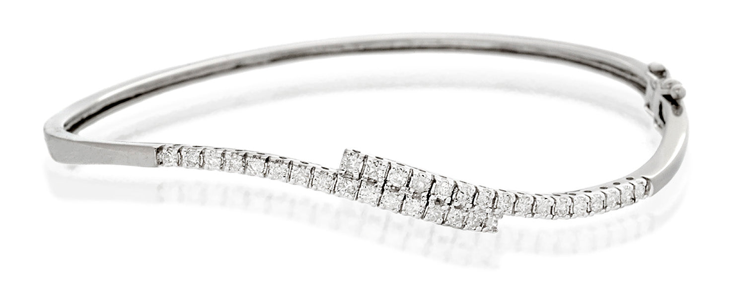Diamond Bangle 0.50ct 9K White Gold