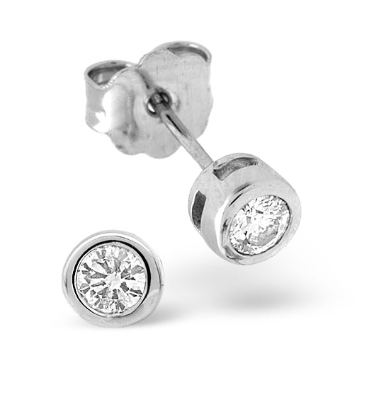 Studs Earrings 0.20CT Diamond 9K White Gold
