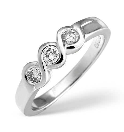 3 Stone Ring 0.28CT Diamond Platinum