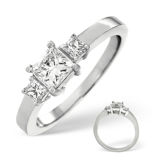 H/Si Solitaire With Shoulders Ring 1.24CT Lab Diamond 18K White Gold