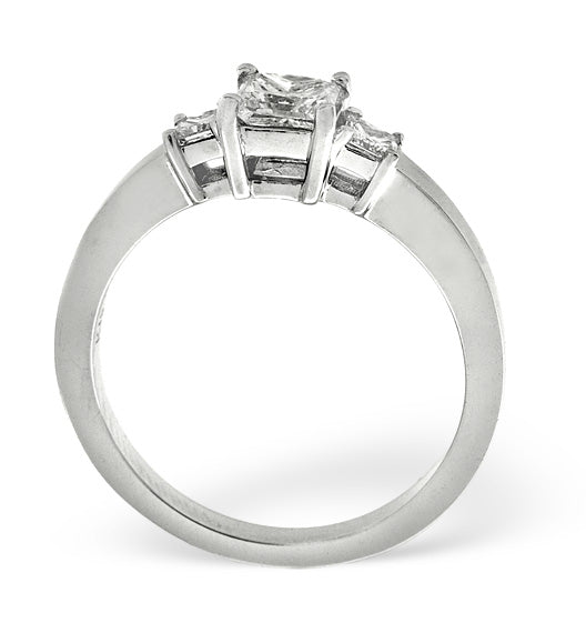 H/Si Solitaire With Shoulders Ring 1.24CT Lab Diamond 18K White Gold