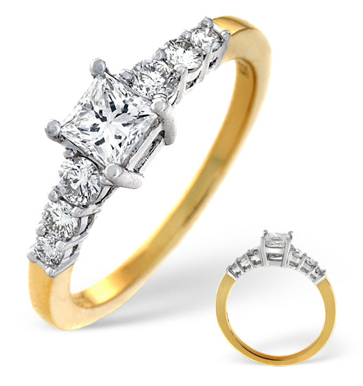 H/Si Solitaire With Shoulders Ring 1.83CT Lab Diamond 18K Yellow Gold