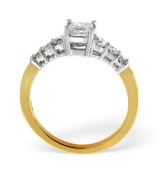 H/Si Solitaire With Shoulders Ring 1.83CT Lab Diamond 18K Yellow Gold