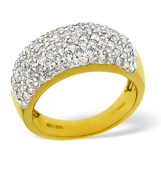 18K Yellow Gold Diamond Ring 1.35ct - SIZE G