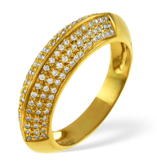 18K Gold Diamond Pave Ring 0.32ct H/si