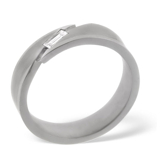 Jasmine 18K White Gold Diamond Wedding Ring 0.07CT H/SI