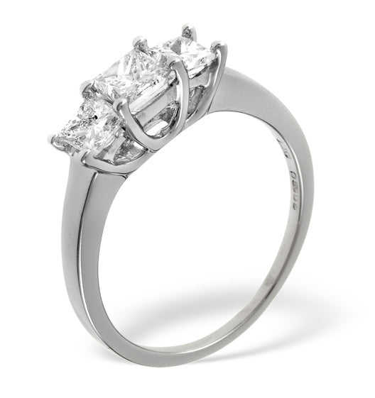 Lauren Platinum 3 Stone Diamond Ring 1.00CT GV/S