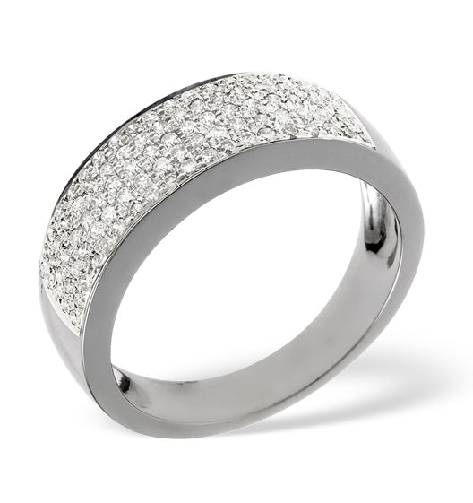 18K White Gold Diamond Pave Ring 0.45ct H/si