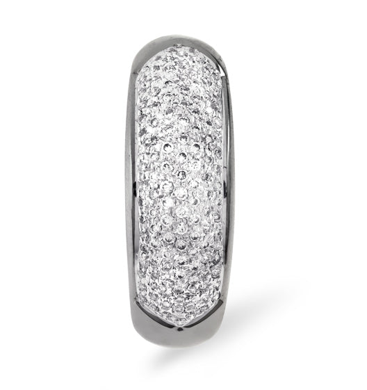 18K White Gold Diamond Pave Ring 0.64ct H/si