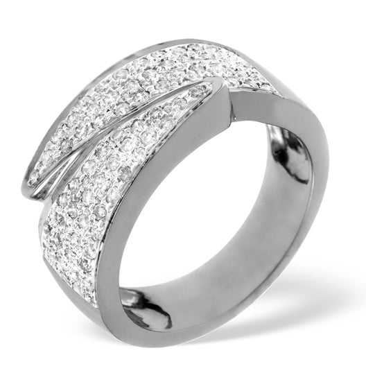 18K White Gold Diamond Pave Ring 0.62ct H/si