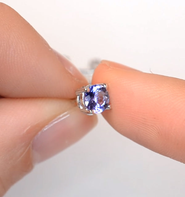 1.00ct Tanzanite (AA) Stud Earrings in 925 Silver