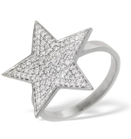18K White Gold Diamond Ring 0.40ct H/si - SIZE O