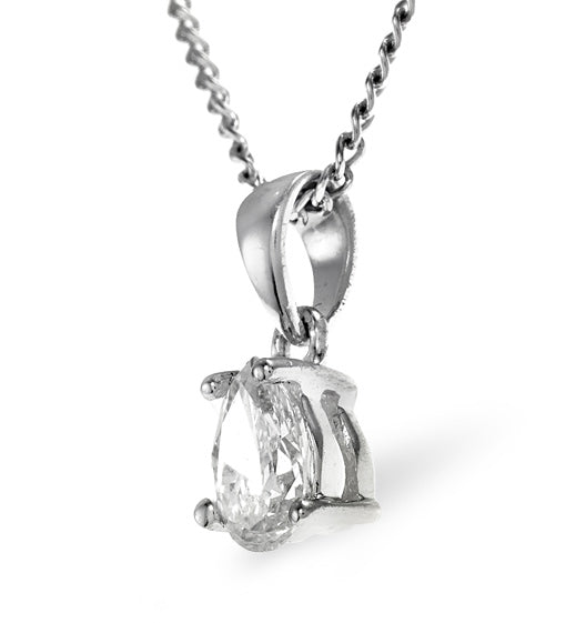 Keira 18K White Gold Pear Shape Diamond Pendant Necklace 0.33CT G/VS