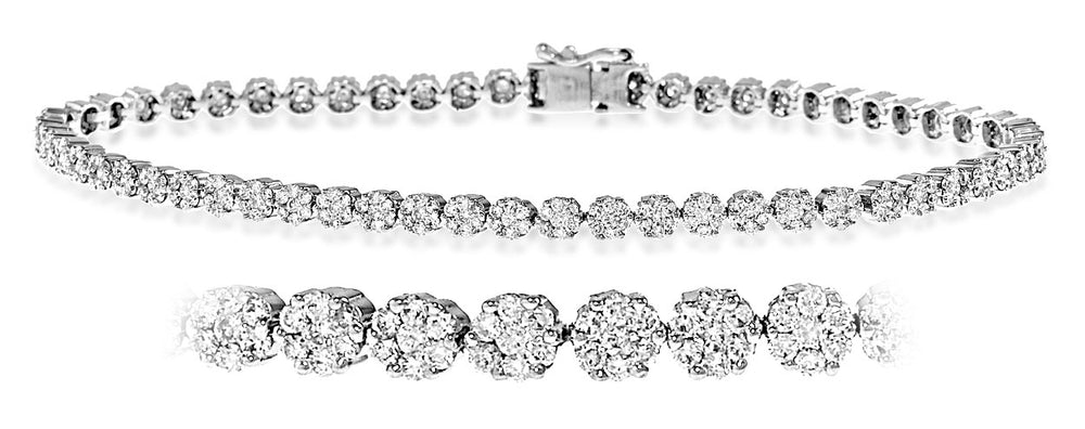 Ava Diamond Cluster Bracelet 5.00ct H/Si Quality set in 18K White Gold