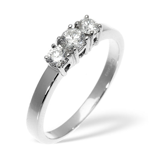Ellie 18K White Gold 3 Stone Lab Diamond Ring 0.50CT G/VS