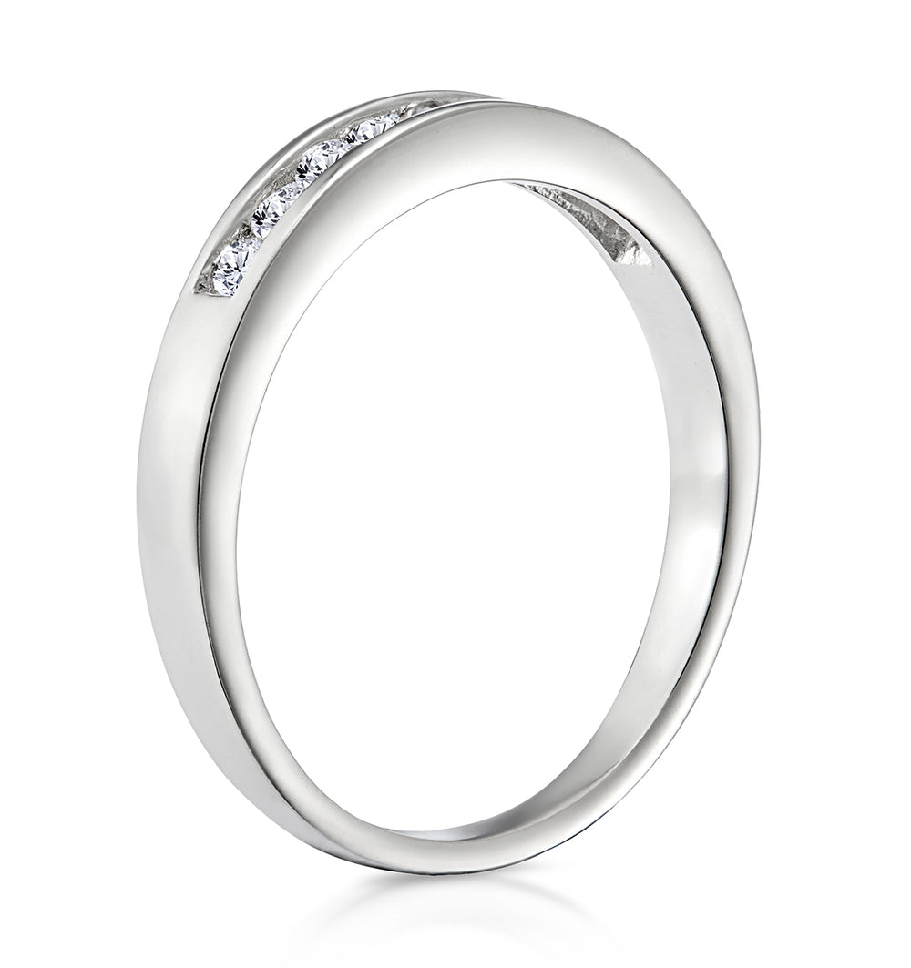 Rae Platinum Diamond Half Band Eternity Ring 0.25CT H/SI