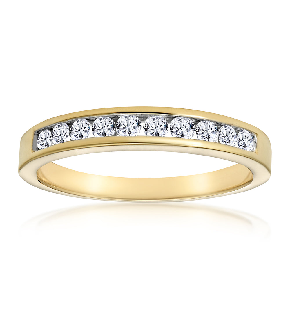 Rae Half Eternity Ring 0.33CT Diamond 9K Yellow Gold
