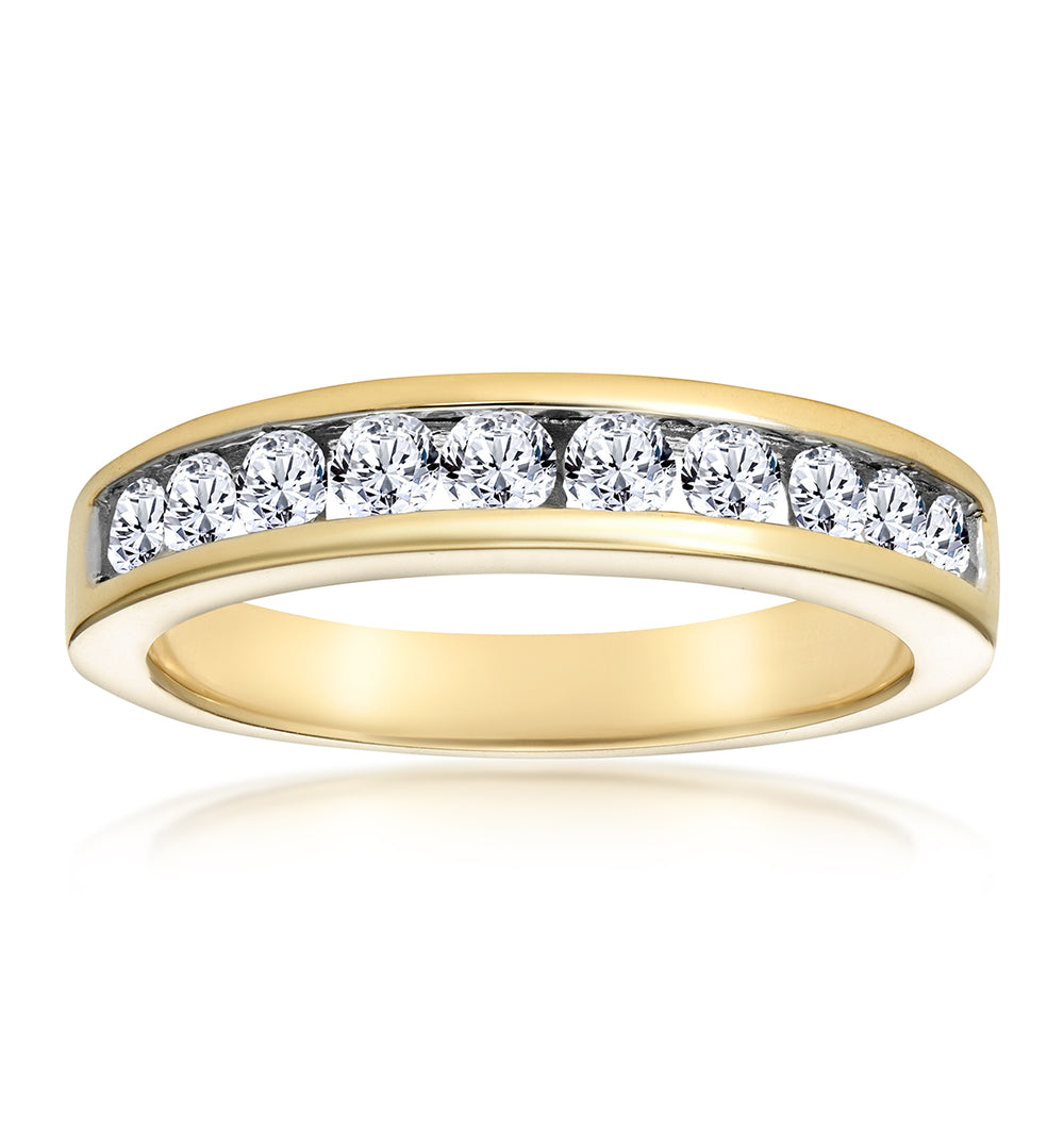 Rae 18K Gold Lab Diamond Half Band Eternity Ring 0.50CT G/VS