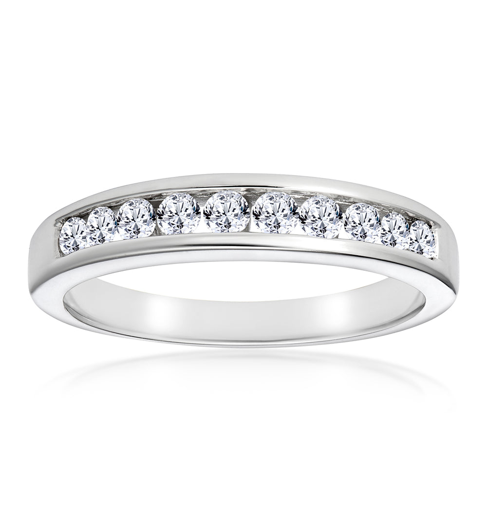 Rae 0.50CT Diamond Half Eternity Ring 9K White Gold