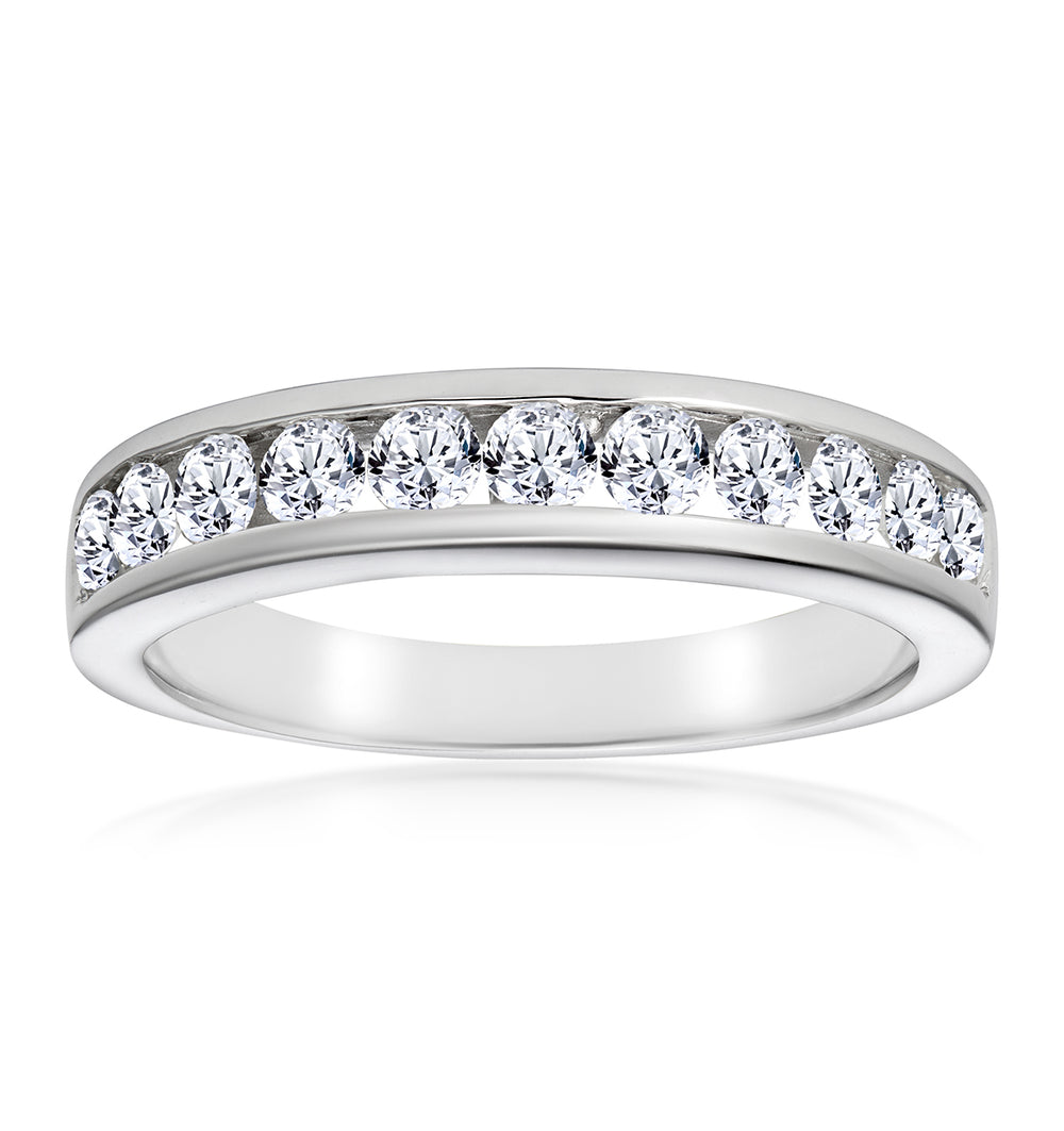 Rae Half Eternity Ring 0.75CT Lab Diamond 9K White Gold