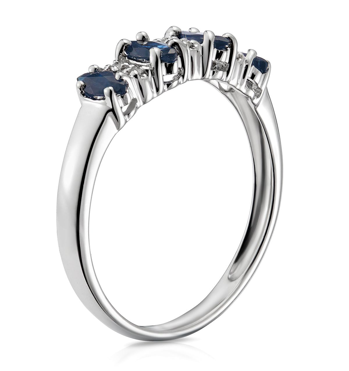 Sapphire 0.76ct And Diamond 9K White Gold Ring
