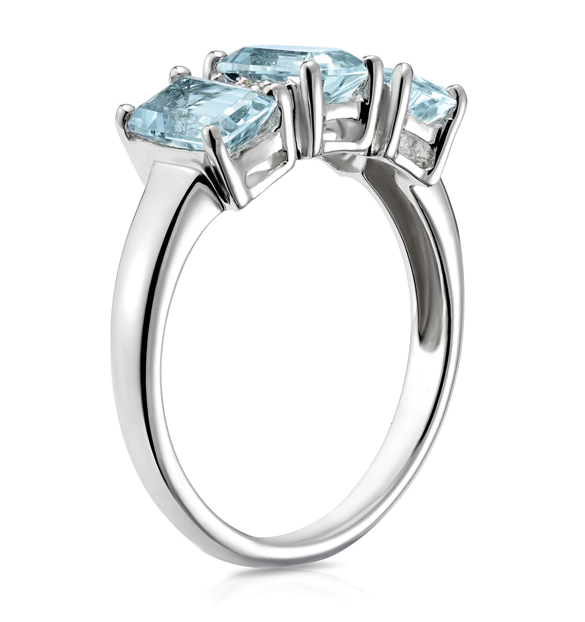 Aquamarine 1.65CT And Diamond 9K White Gold Ring