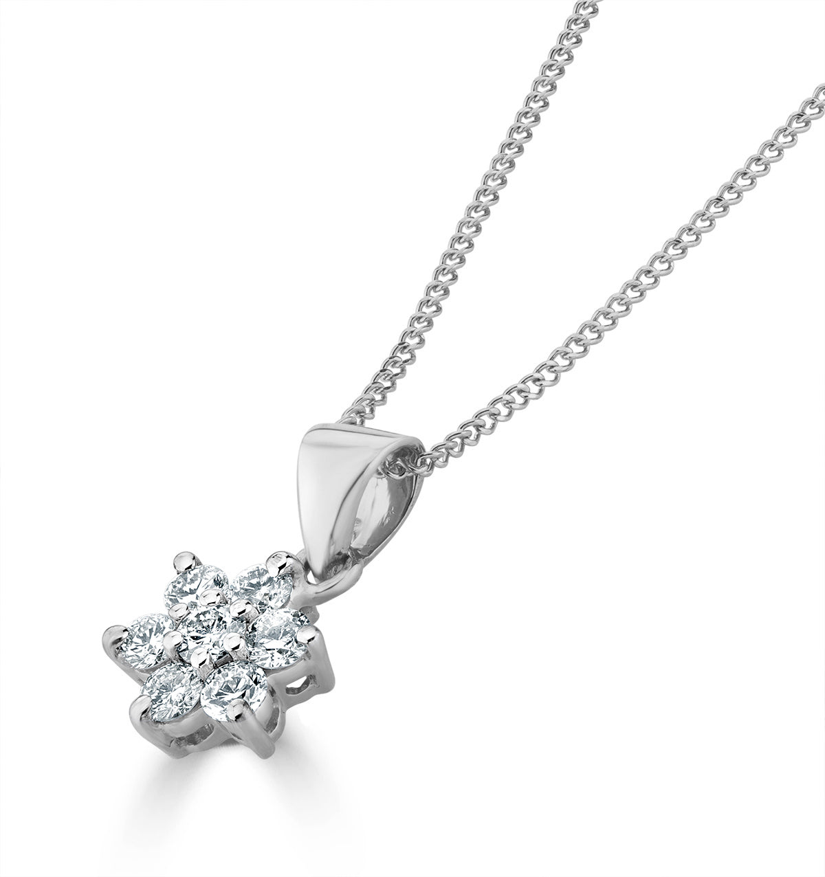 0.25ct G/vs Diamond and 18K White Gold Pendant Necklace - FR27-47XUY