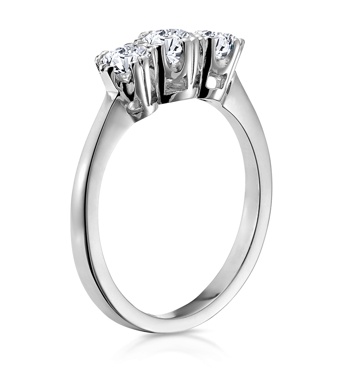 Emily 18K White Gold 3 Stone Diamond Ring 0.75CT H/SI