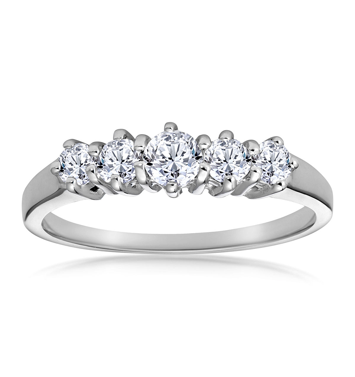 Ellie 18K White Gold 5 Stone Diamond Eternity Ring 0.50CT G/VS