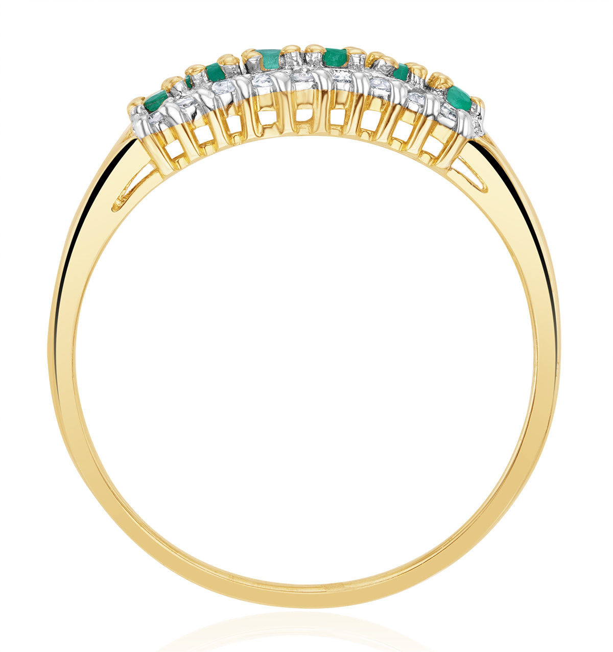 Emerald 0.38ct And Diamond 9K Gold Ring
