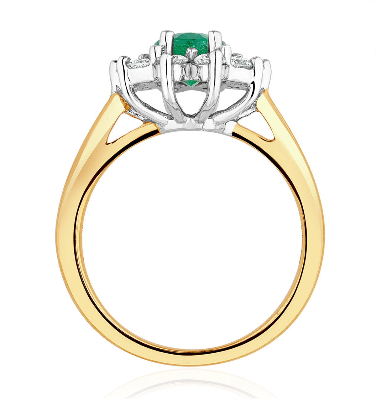 Emerald 0.70ct And Diamond 0.50ct 18K Gold Ring