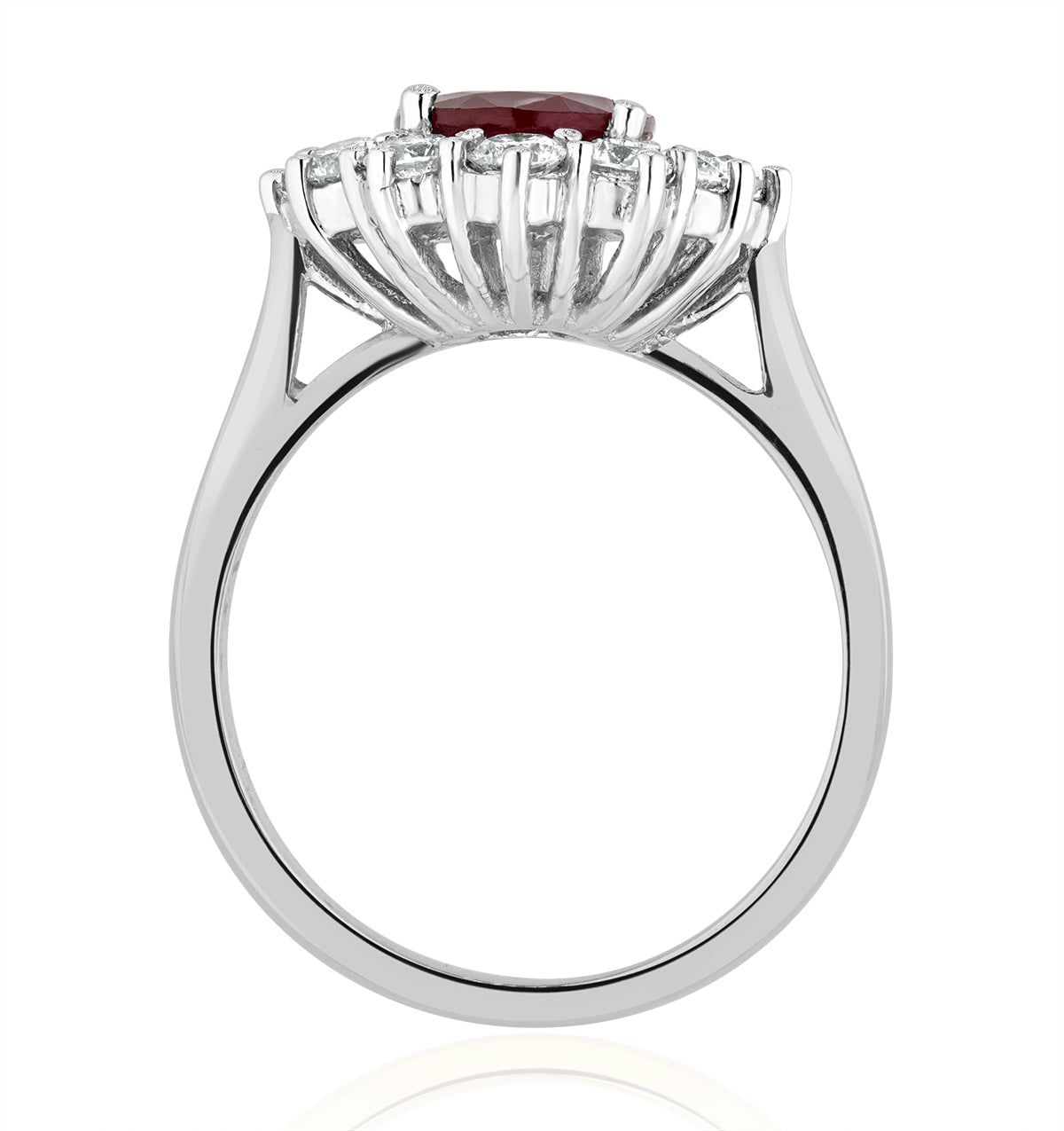 Ruby 2.40ct And Diamond 1.00ct Cluster Ring Set in Platinum
