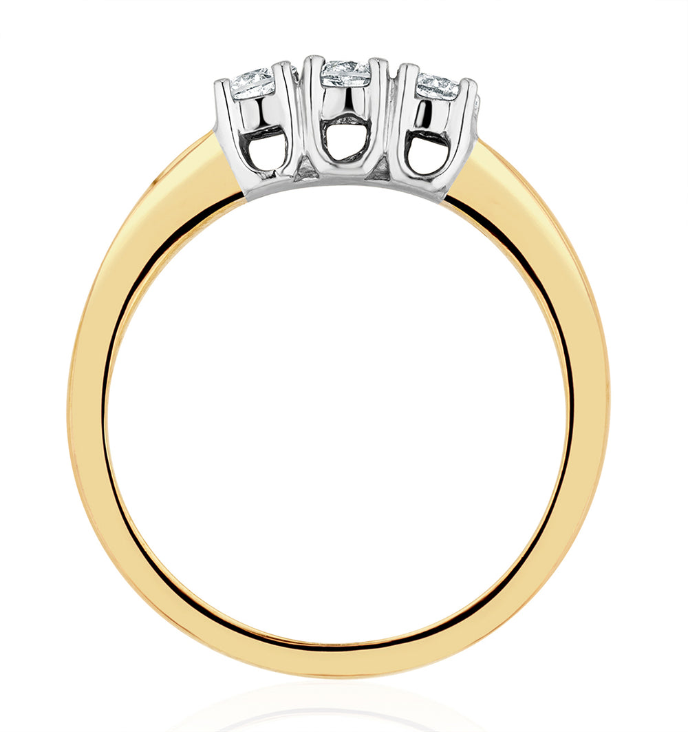 Chloe 18K Gold 3 Stone Diamond Ring 0.30CT G/VS