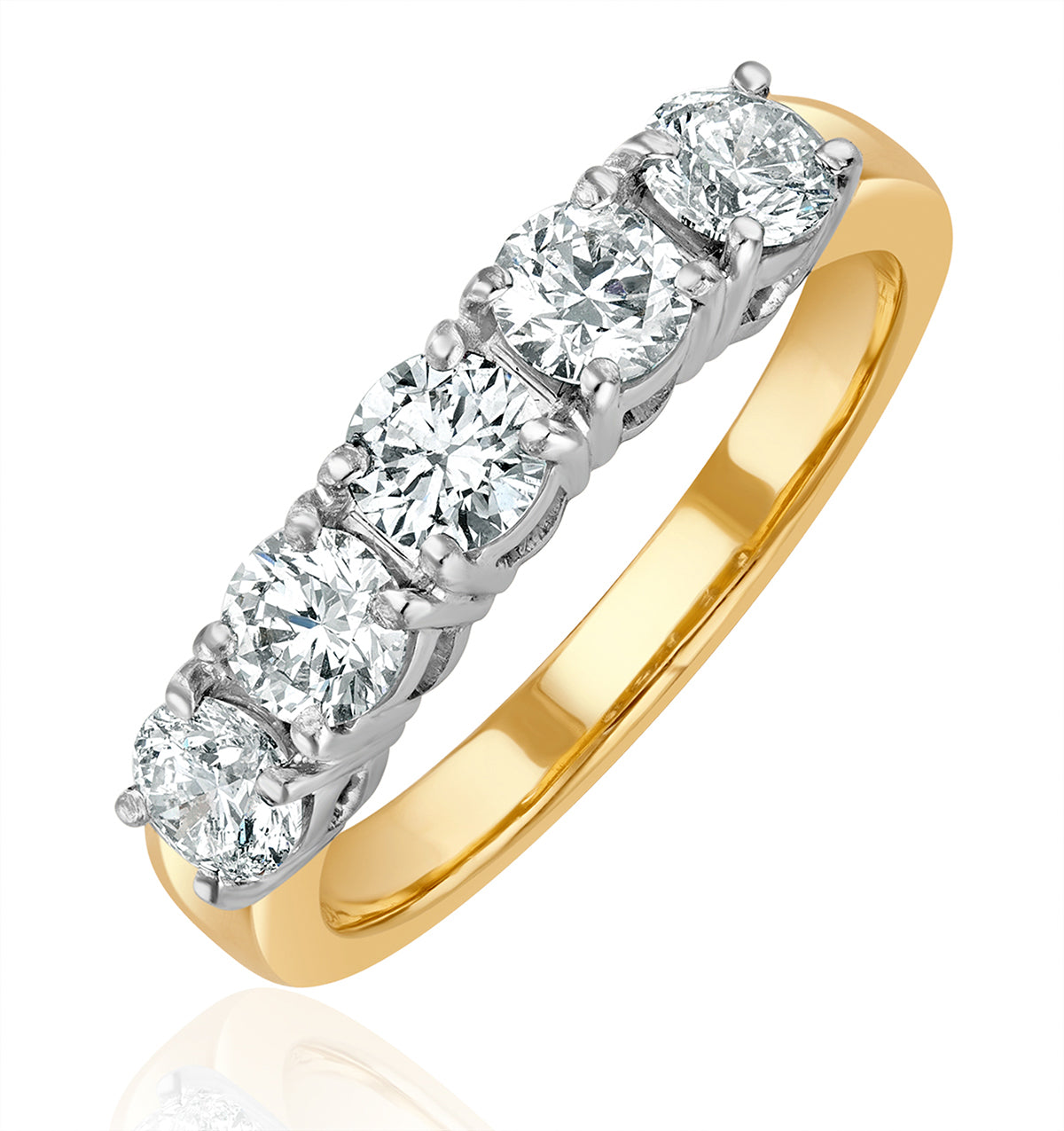 Chloe 18K Gold 5 Stone Lab Diamond Eternity Ring 1.00CT G/VS