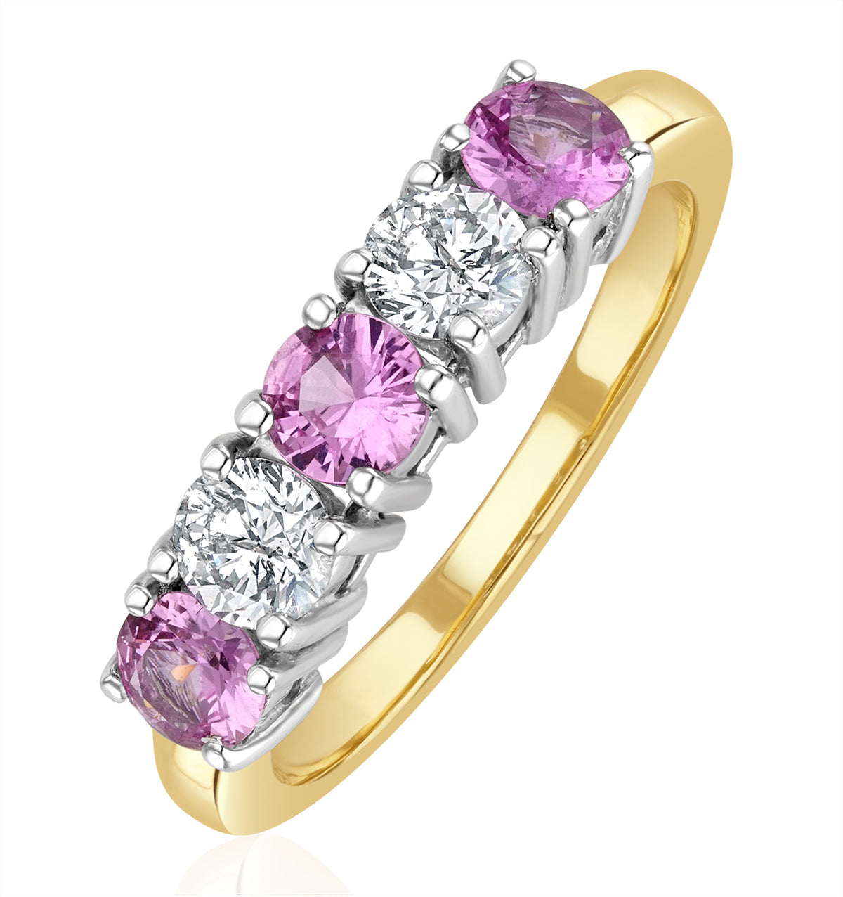 Pink Sapphire 0.90ct and Diamond Ring 0.40ct 18K Gold Ft26