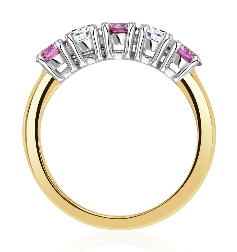 Pink Sapphire 0.90ct and Diamond Ring 0.40ct 18K Gold Ft26